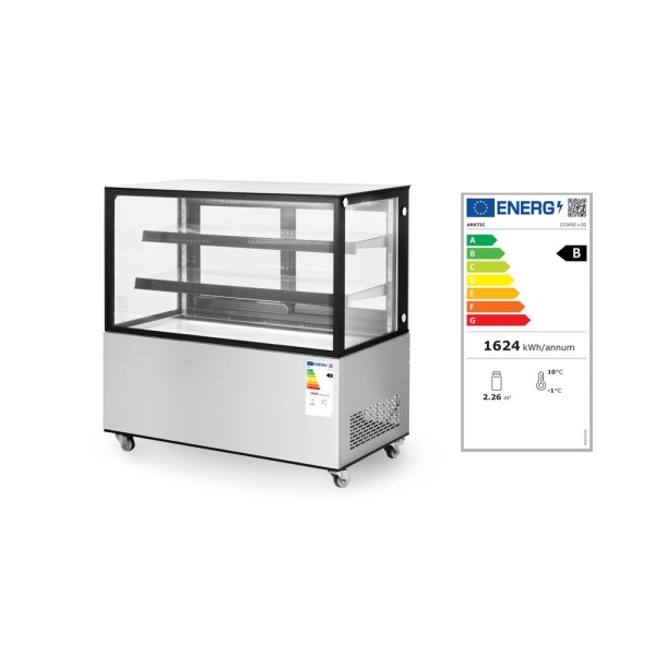 Vitrine réfrigérée avec 2 étagères, Arktic, 410L, 230V/490W, 1224x677x(H)1230mm - Image 2