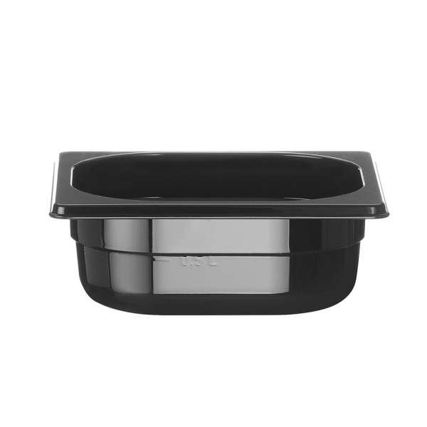 Bac gastronorme 1/6, HENDI, Profi Line, GN 1/6, 1L, Noir, 176x162x(H)65mm