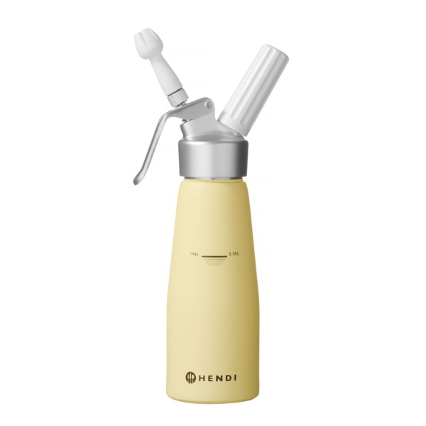 Siphon à chantilly , HENDI, 0,5L, Jaune pastel, ⌀80x(H)260mm