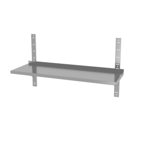 Étagère murale réglable, simple, avec 2 supports, HENDI, 4 u., 1400x300x(H)600mm