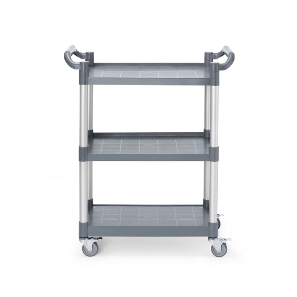 Chariot de service en polypropylène - 3 étagères, petit, AmerBox, 800x420x(H)945mm