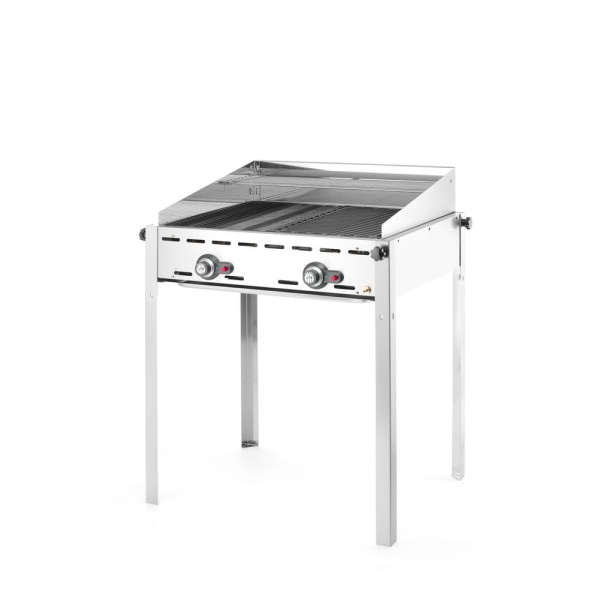 Barbecue Green Fire avec 2 brûleurs, HENDI, Profi Line, Plaque et grille en fonte émaillée GN 1/1, 11,6kW, 740x615x(H)825mm - Image 6