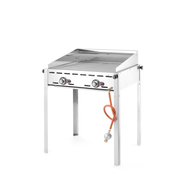 Barbecue Green Fire avec 2 brûleurs, HENDI, Profi Line, Plaque et grille en fonte émaillée GN 1/1, 11,6kW, 740x615x(H)825mm - Image 8