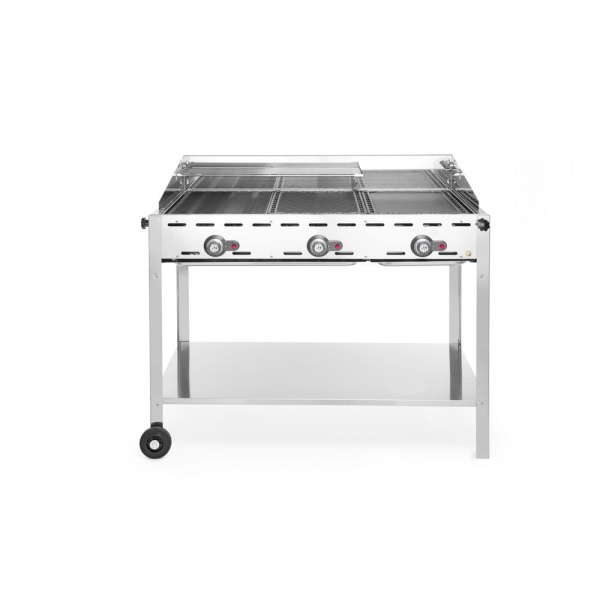 Barbecue Green Fire avec 3 brûleurs, HENDI, Profi Line, 17,4kW, 1078x612x(H)825mm