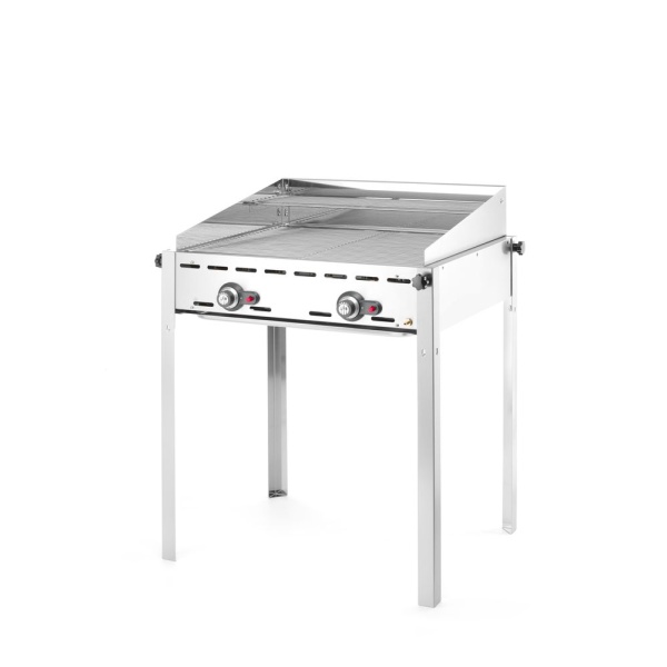 Barbecue Green Fire avec 2 brûleurs, HENDI, Profi Line, Avec 2 grilles en inox GN 1/1, 11,6kW, 740x612x(H)825mm - Image 2