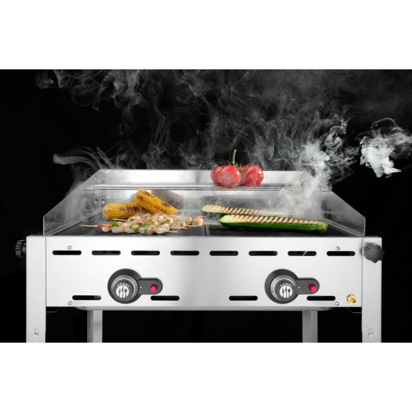 Barbecue Green Fire avec 2 brûleurs, HENDI, Profi Line, Avec 2 grilles en inox GN 1/1, 11,6kW, 740x612x(H)825mm - Image 4