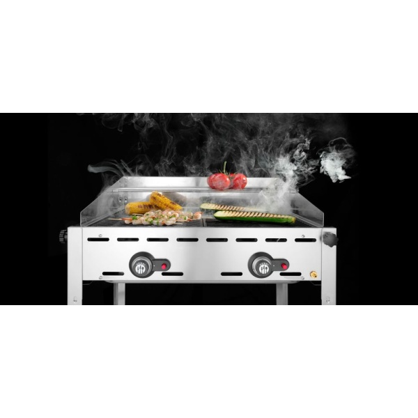 Barbecue Green Fire avec 2 brûleurs, HENDI, Profi Line, Avec 2 grilles en inox GN 1/1, 11,6kW, 740x612x(H)825mm - Image 5