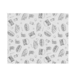 Papier sulfurisé, HENDI, Motif illustration fast-food, 500 u., 200x250mm
