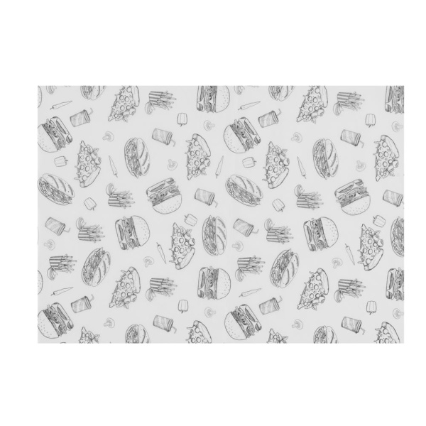 Papier sulfurisé, HENDI, Motif illustration fast-food, 500 u., 250x350mm