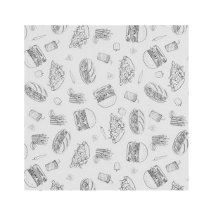 Papier sulfurisé, HENDI, Motif illustration fast food, 500 u., 305x305mm