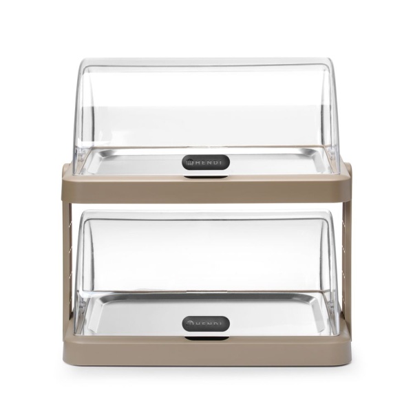 Vitrine à couvercle coulissant roll-top Duo UNIQ - double, HENDI, designed by Robert Bronwasser, Noir, 480x355x(H)480mm - Image 5
