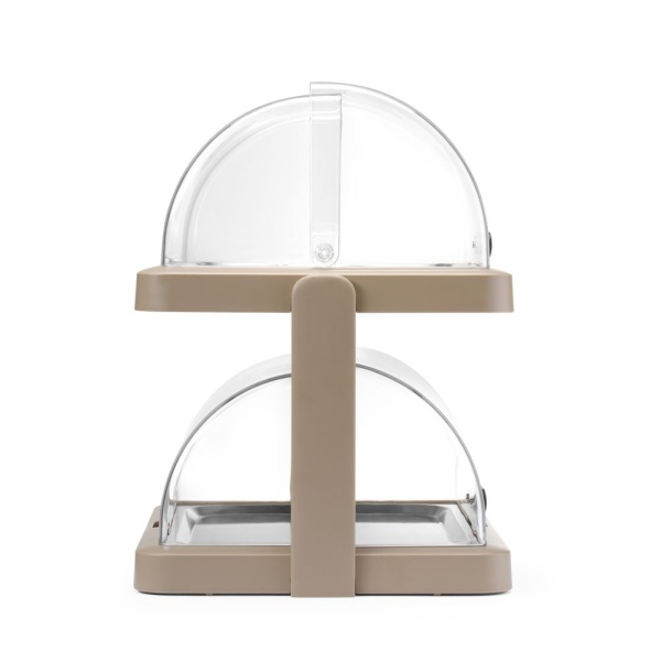 Vitrine à couvercle coulissant roll-top Duo UNIQ - double, HENDI, designed by Robert Bronwasser, Noir, 480x355x(H)480mm - Image 7
