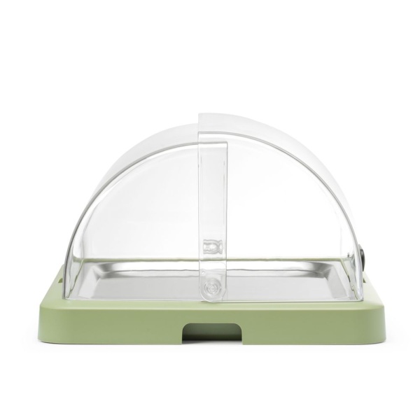 Vitrine à couvercle coulissant roll-top Duo UNIQ - simple, HENDI, designed by Robert Bronwasser, Noir, 460x355x(H)220mm - Image 5