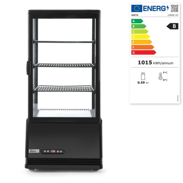 Vitrine de table, 78 litres, Arktic, noir, 230V/170W, 444x397x(H)940mm - Image 3