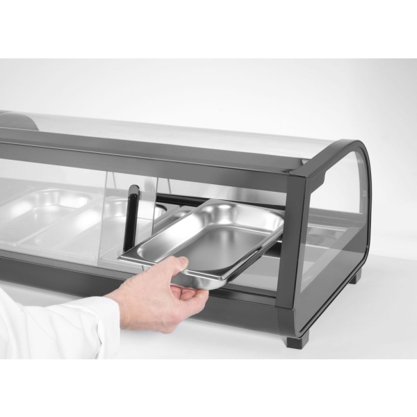 Vitrine à sushis, Arktic, Capacité : 5 x GN 1/2 (H)40 mm (bacs inclus)., Noir, 220-240V/190W, 1800x420x(H)265mm - Image 6