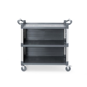 Chariot de service en polypropylène 3 étagères, grand, AmerBox, Comprend des panneaux latéraux, 1010x500x(H)960mm