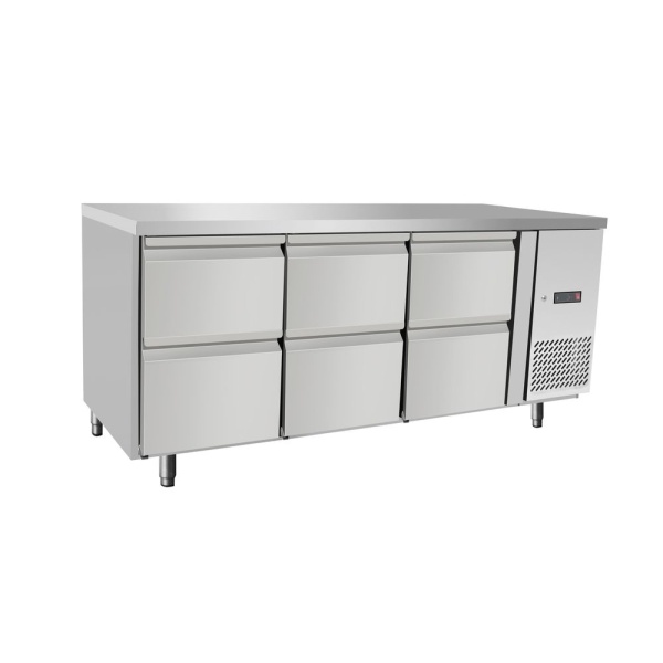 Réfrigérateur comptoir avec 6 tiroirs, Arktic, 420L, 230V/400W, 1795x700x(H)879mm