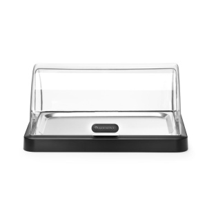 Vitrine réfrigérante à couvercle coulissant roll-top Duo UNIQ, HENDI, designed by Robert Bronwasser, Noir, 460x355x(H)220mm