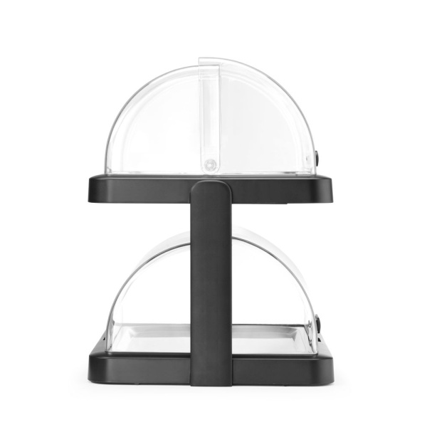 Vitrine à couvercle coulissant roll-top Duo UNIQ - double, HENDI, designed by Robert Bronwasser, Noir, 480x355x(H)480mm - Image 5