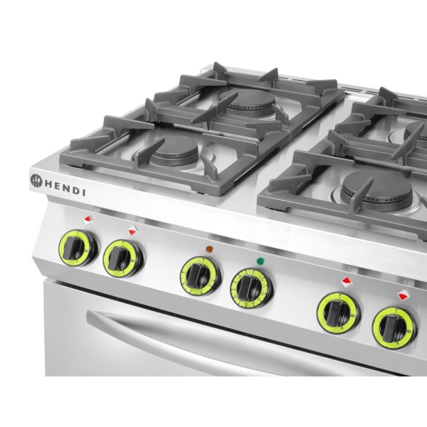 Cuisinière à gaz 4 feux avec four à convection GN 1/1, HENDI, Kitchen Line, 230V/3000W, 19kW, 800x722x(H)900mm - Image 5