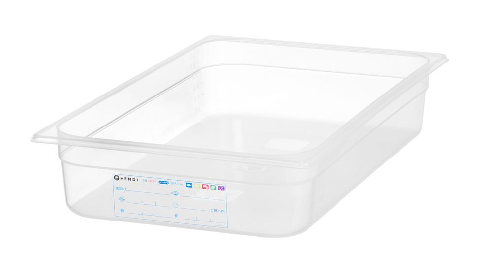 Bac Gastronorme 1/1, HENDI, GN 1/1, 12L, Transparent, 530x325x(H)100mm