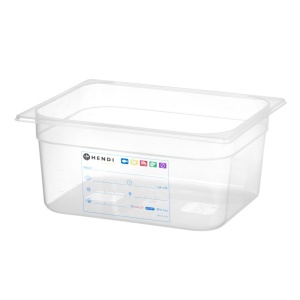 Bac Gastronorme 1/2, HENDI, GN 1/2, 9,5L, Transparent, 325x265x(H)150mm