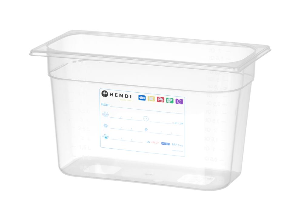 Bac Gastronorme 1/3, HENDI, GN 1/3, 2,5L, Transparent, 325x176x(H)65mm - Image 4