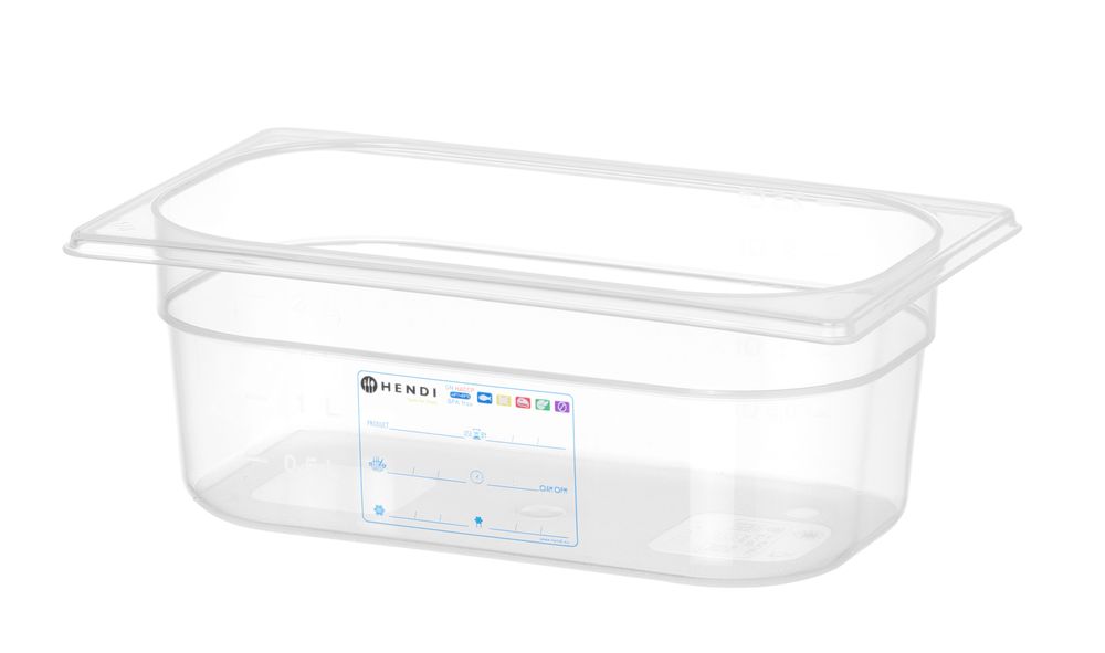 Bac Gastronorme 1/4, HENDI, GN 1/4, 2,8L, Transparent, 265x162x(H)100mm