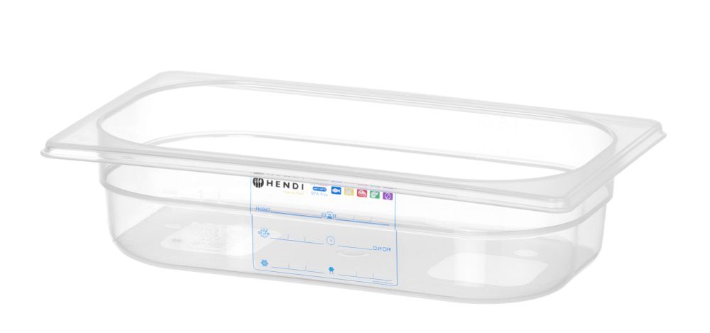 Bac Gastronorme 1/4, HENDI, GN 1/4, 1,8L, Transparent, 265x162x(H)65mm