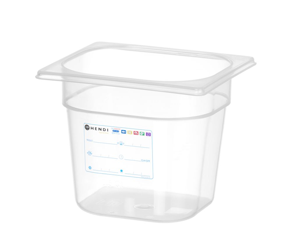 Bac Gastronorme 1/6, HENDI, GN 1/6, 2,4L, Transparent, 176x162x(H)150mm