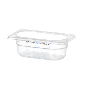 Bac Gastronorme 1/9, HENDI, GN 1/9, 0,6L, Transparent, 176x108x(H)65mm