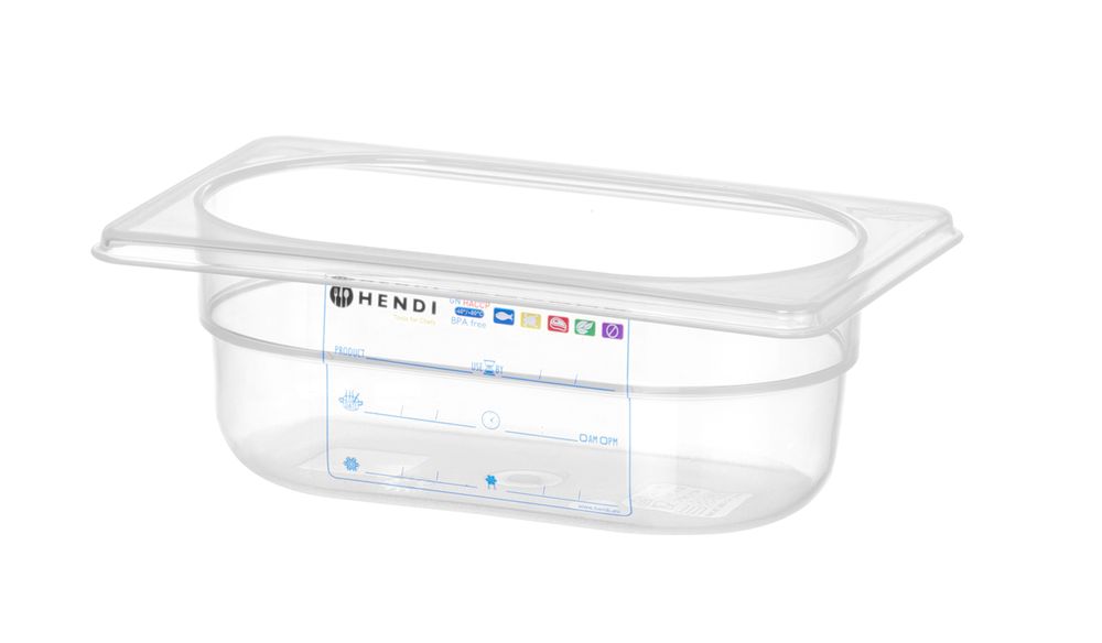Bac Gastronorme 1/9, HENDI, GN 1/9, 0,6L, Transparent, 176x108x(H)65mm